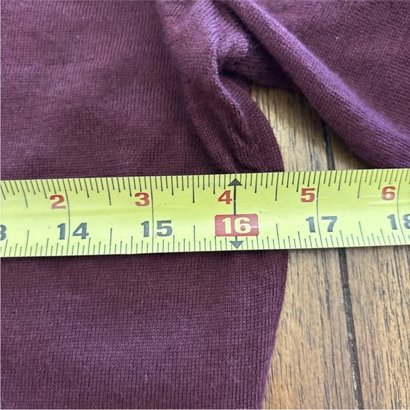 Talbots 3/4 Burgandy Merino Wool Sweater with Split Sleeve Size M - Picture 10 of 13